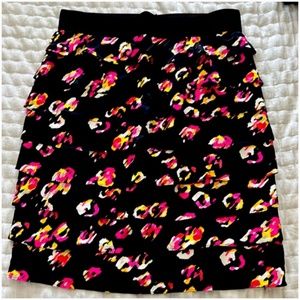 Women’s plus size black multicolor ruffled skirt/ Size: 14